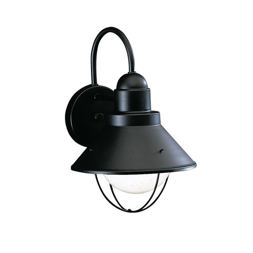 Seaside 1 Light 12 inch Black Outdoor Wall, Medium