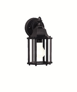 Chesapeake 1 Light 10 inch Black Outdoor Wall in Clear Beveled Glass, Small