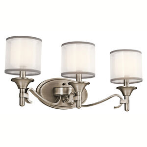 Lacey 3 Light 22 inch Antique Pewter Wall Mt Bath 3 Arm Wall Light