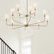 Pallas 12 Light 42.75 inch Brushed Natural Brass Chandelier Ceiling Light
