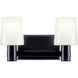 Adani 2 Light 14.5 inch Black Bath Bracket Wall Light, 2 Arm