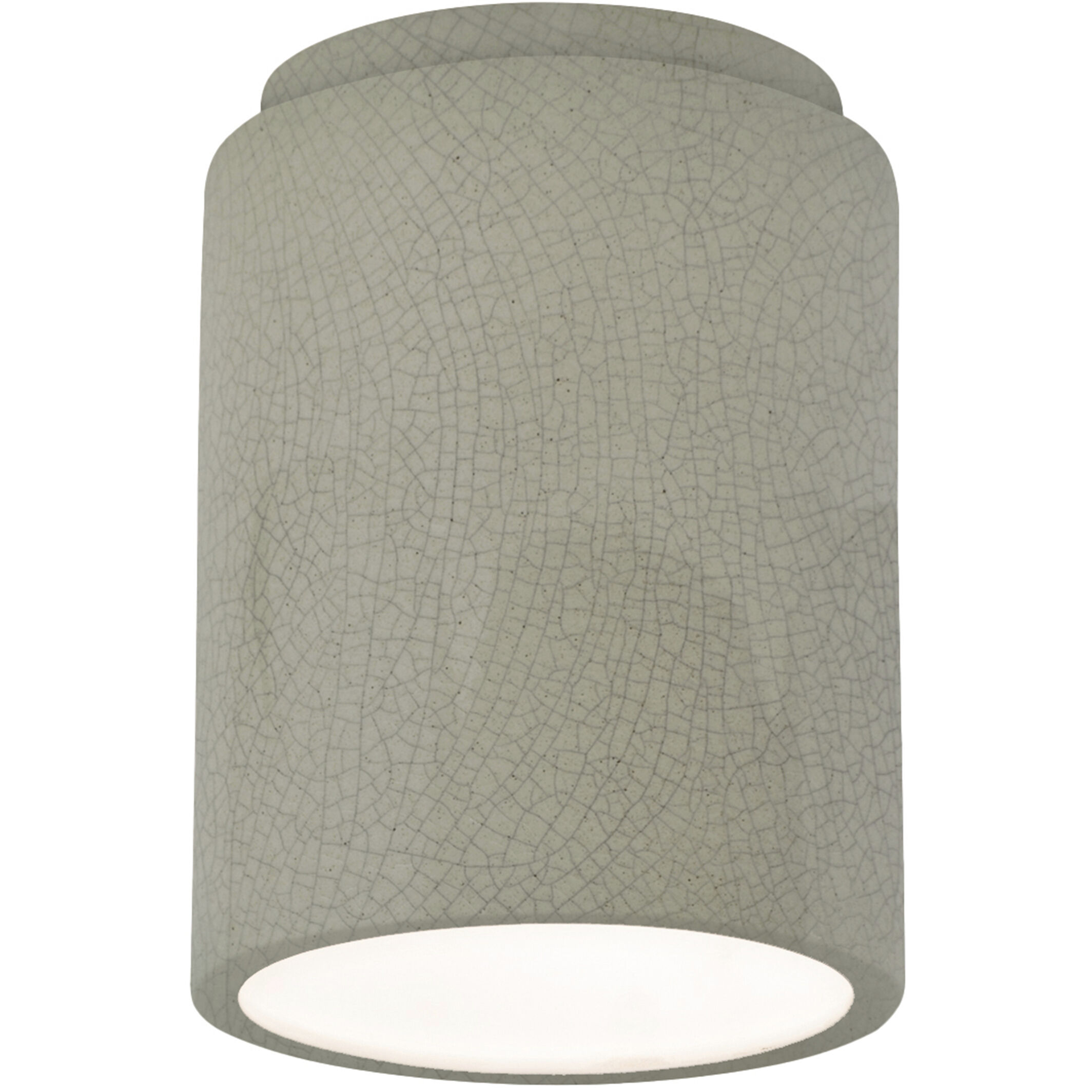 Radiance Cylinder LED 6.5 inch Celadon Green Crackle Outdoor Flush-Mount