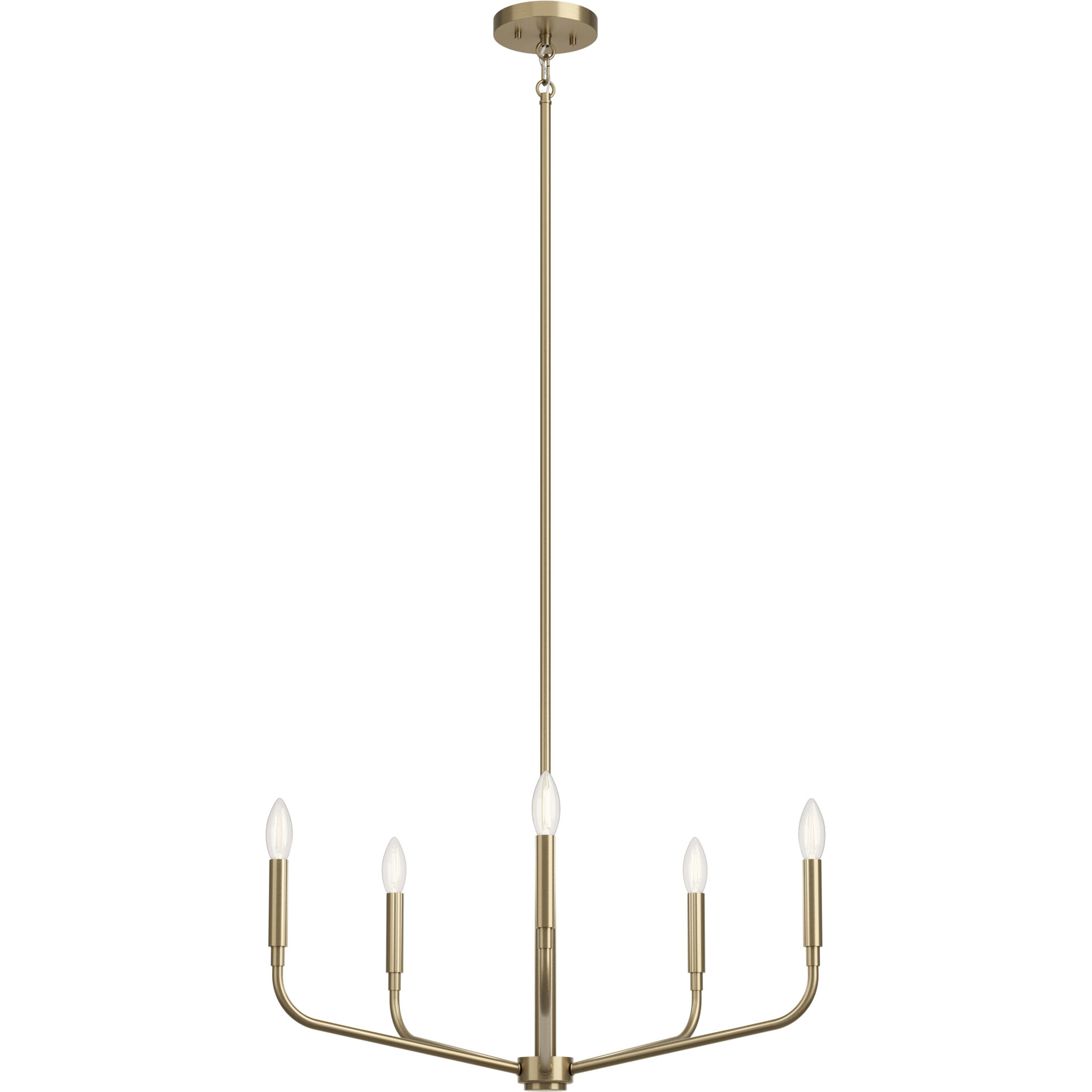 Madden 5 Light Champagne Bronze Chandelier Ceiling Light, 1 Tier Small