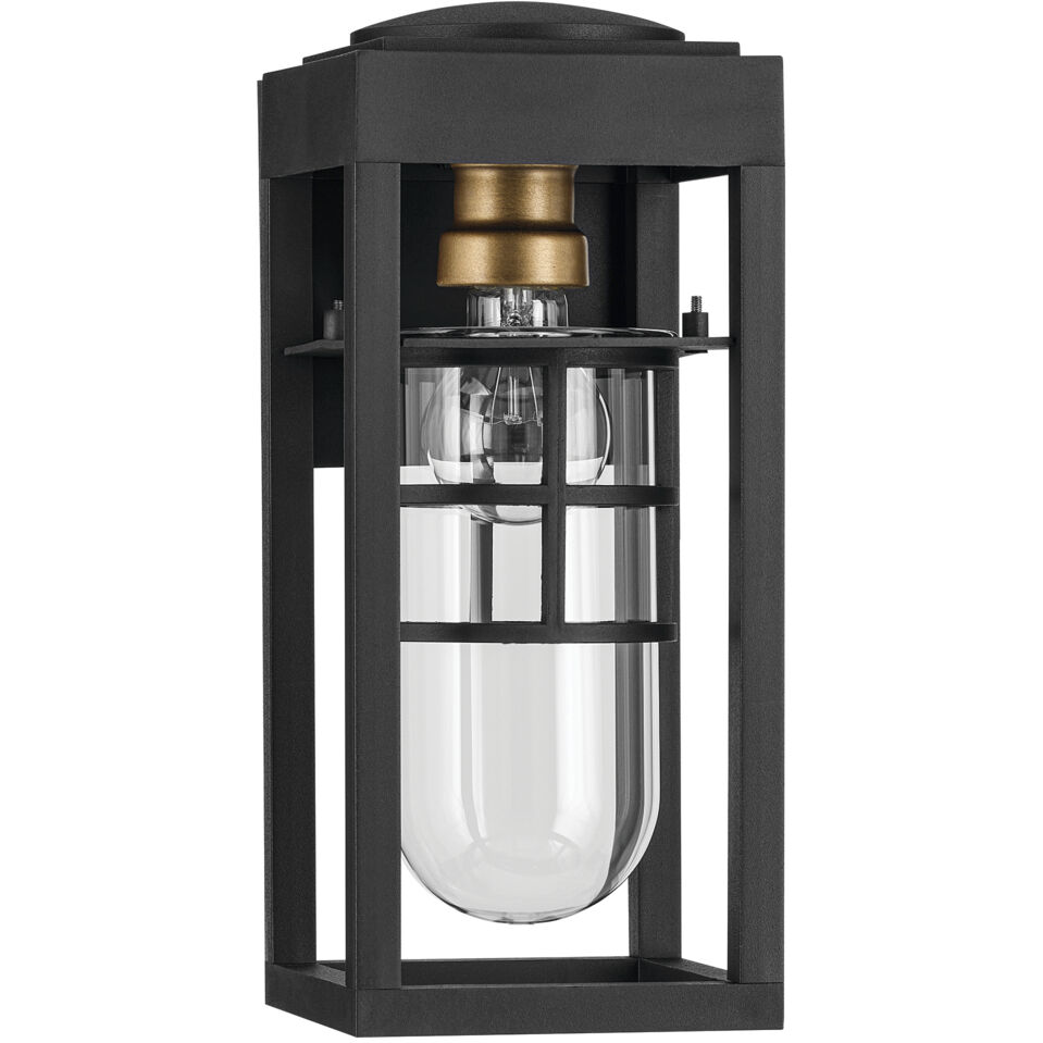 Hone 1 Light 13 inch Black Textured Outdoor Wall, Small