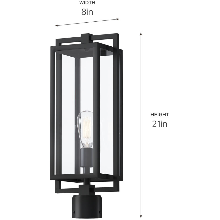 Goson 1 Light 21 inch Black Outdoor Post Lantern