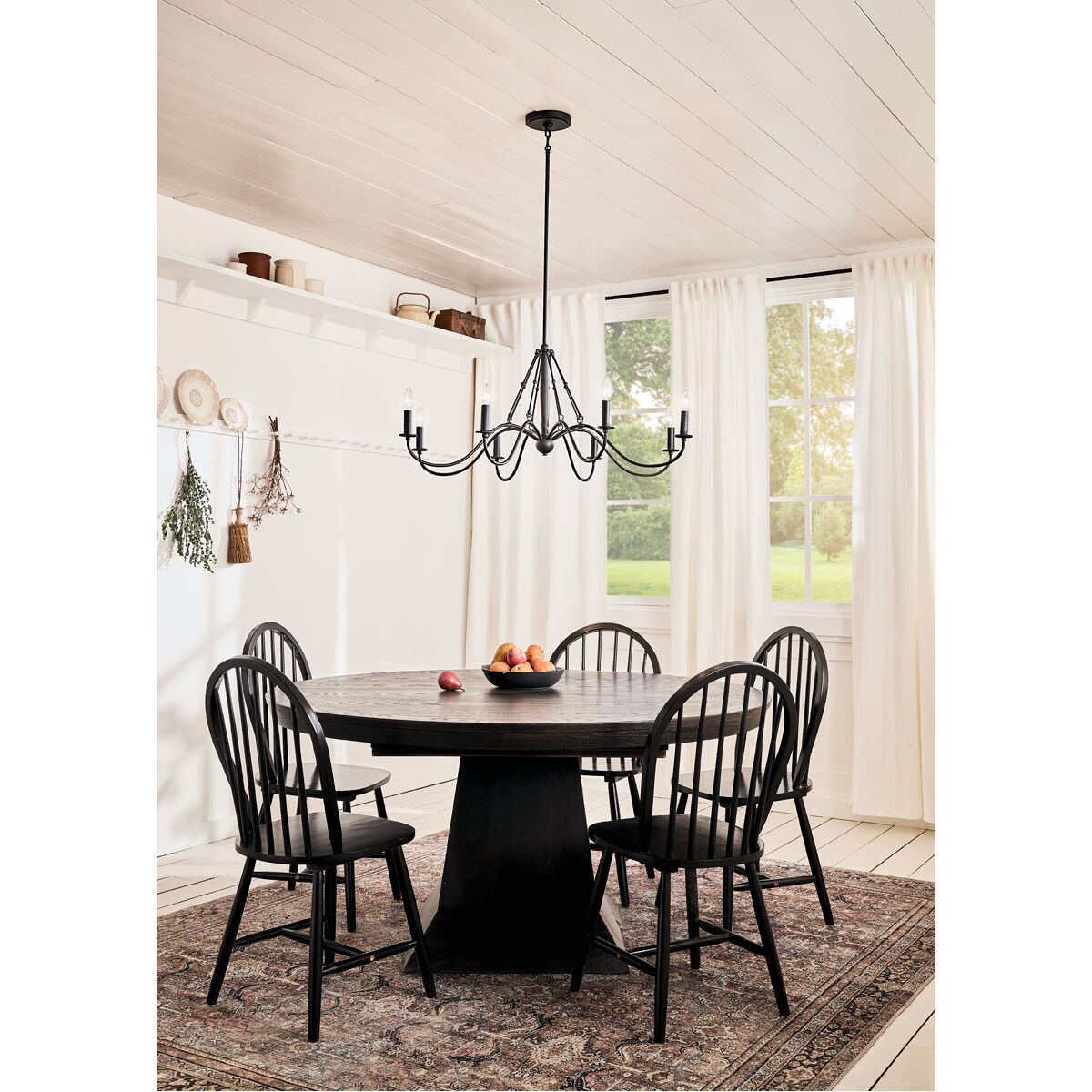 Homestead Freesia 8 Light 38 inch Textured Black Chandelier Ceiling Light, Freesia