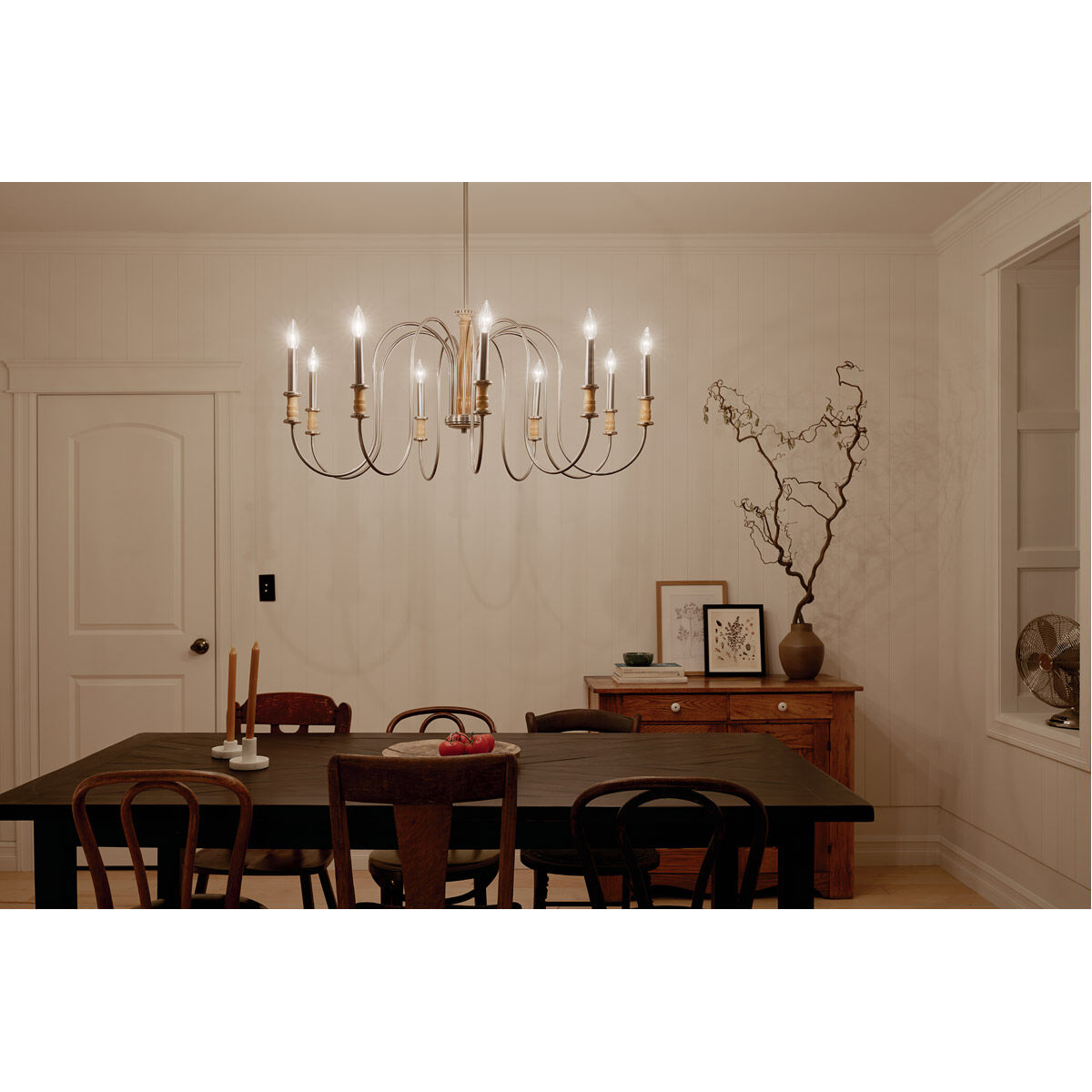 Homestead Karthe 9 Light 42 inch Brushed Nickel Chandelier Ceiling Light, Karthe