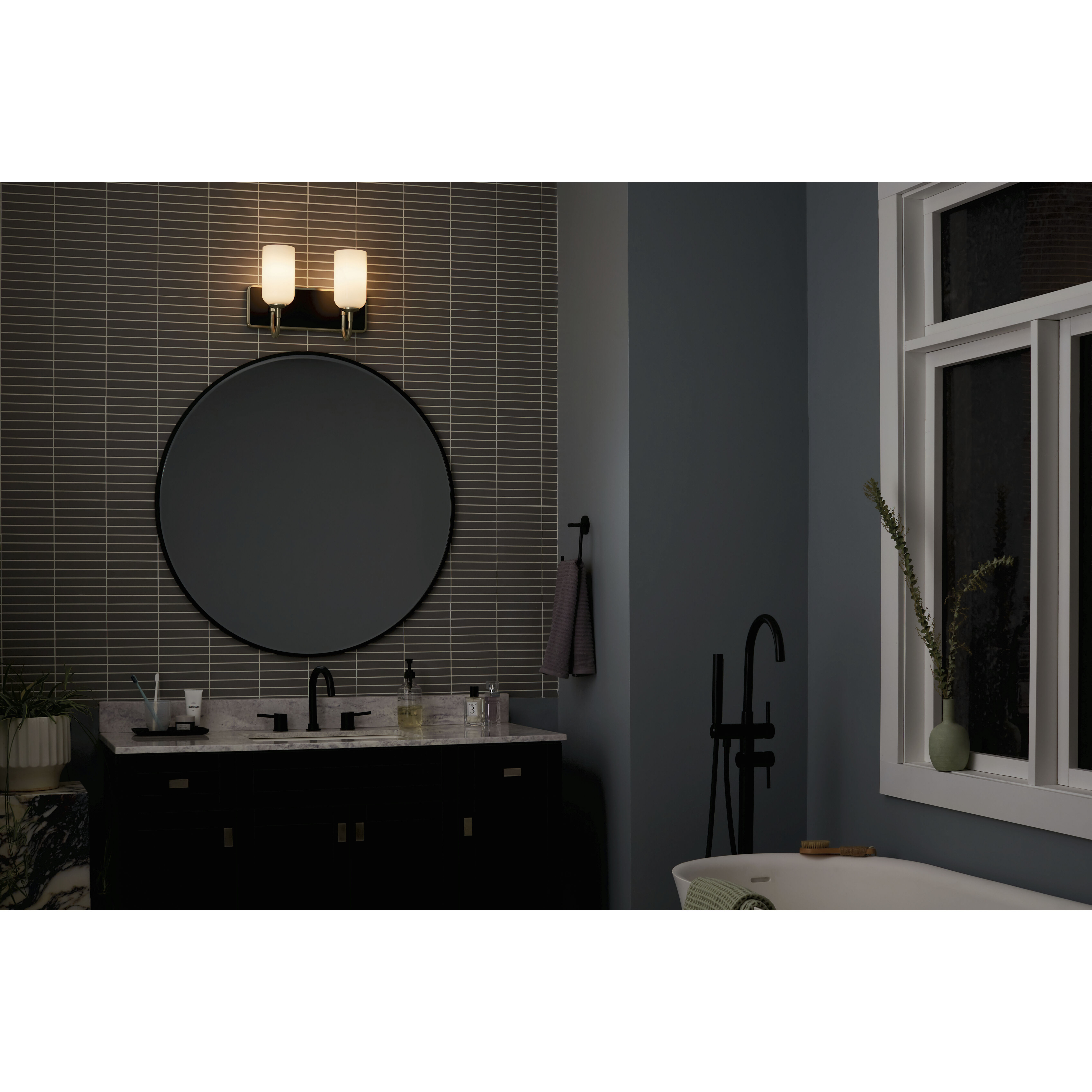 Solia LED 14.25 inch Champagne Bronze with Black Bathroom Vanity Light Wall Light