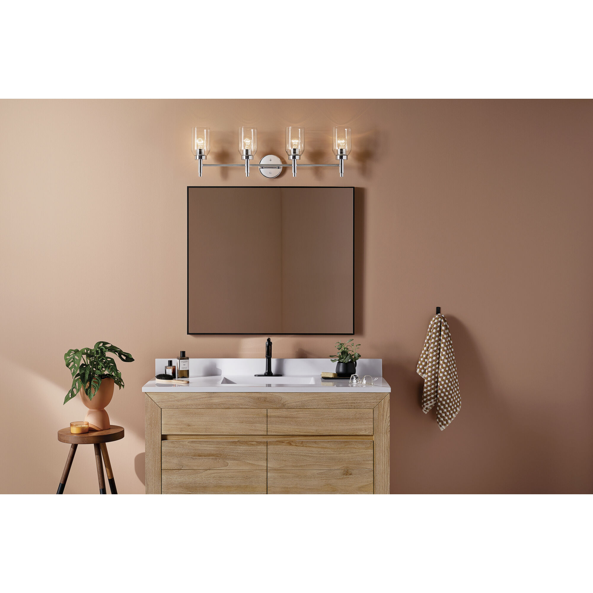 Madden 4 Light 34 inch Chrome Wall Mount Bath Wall Light, 4 Arm