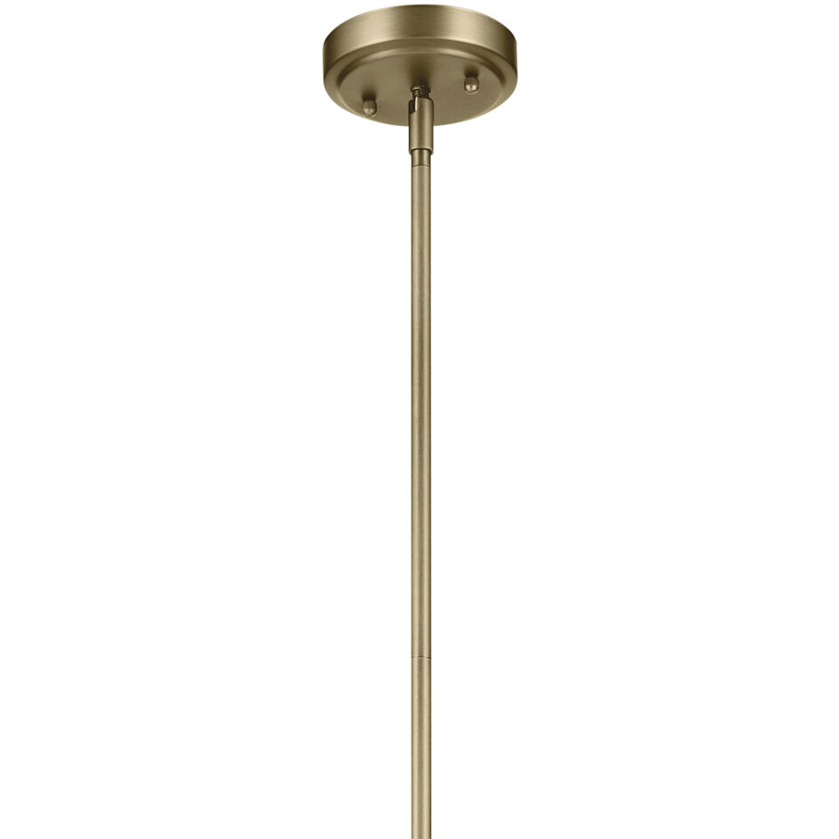 Everly 1 Light Natural Brass Pendant Ceiling Light in Clear Seeded