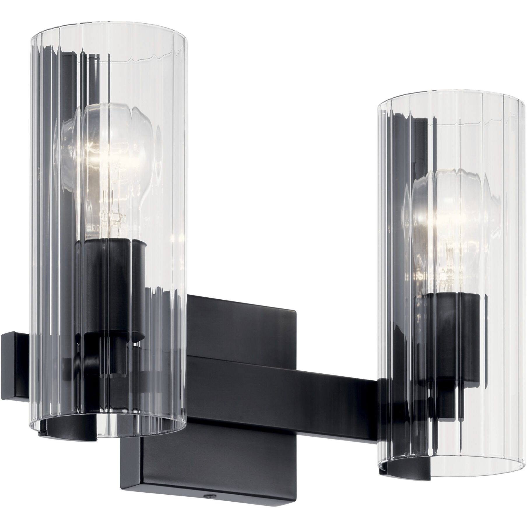 Jemsa 2 Light 13.75 inch Black Bath Bracket Wall Light, 2 Arm