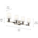 Adani 4 Light 30 inch Brushed Nickel Bath Bracket Wall Light, 4 Arm