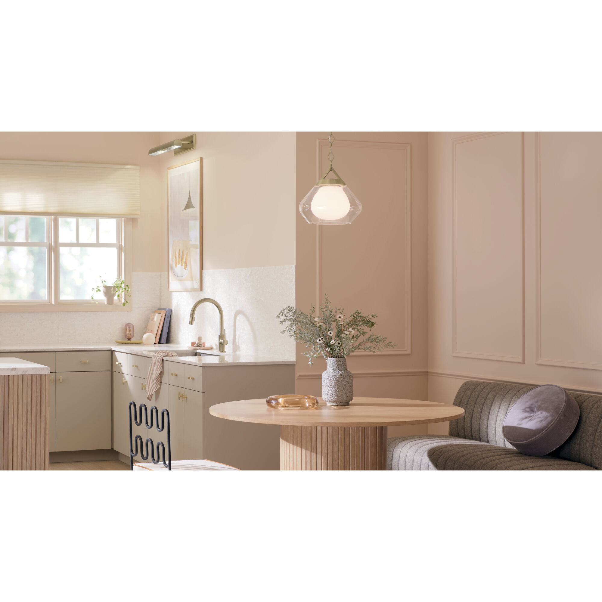 Nella 1 Light Champagne Bronze Pendant Ceiling Light