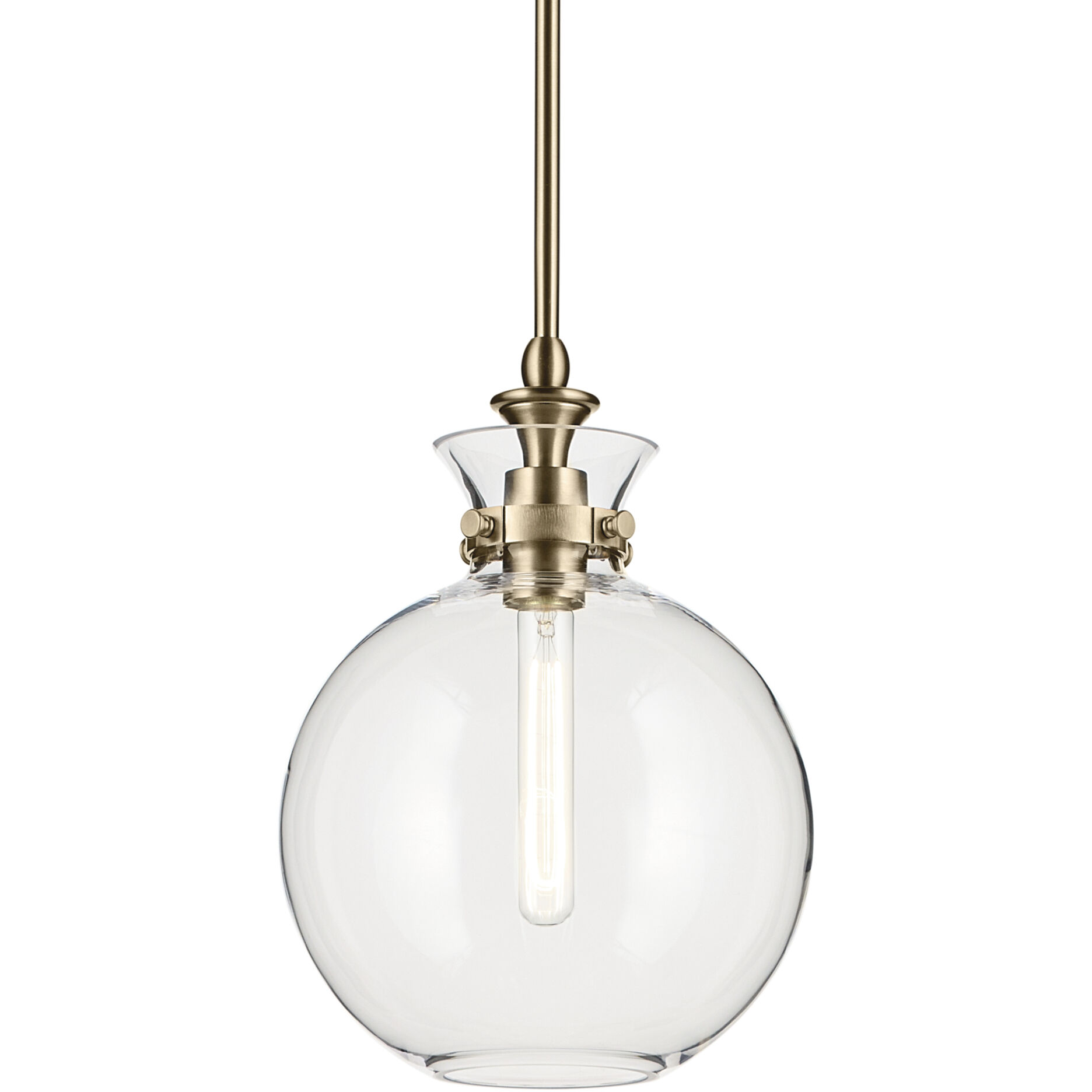 Laria 1 Light Champagne Bronze Pendant Ceiling Light in Clear