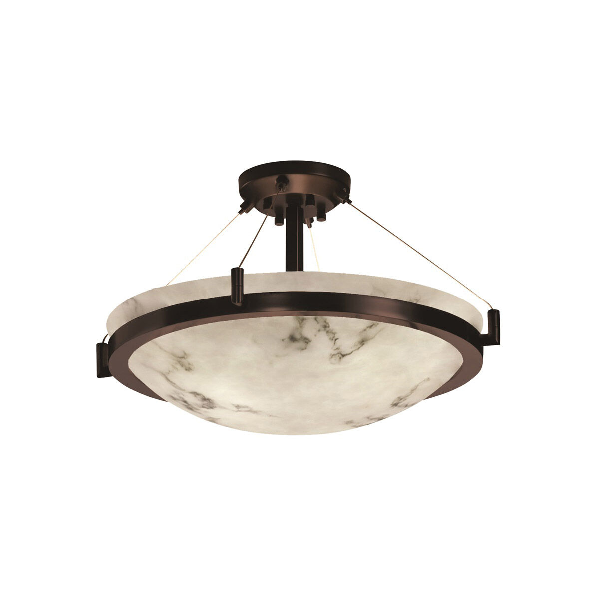 LumenAria LED 39 inch Dark Bronze Semi-Flush Ceiling Light