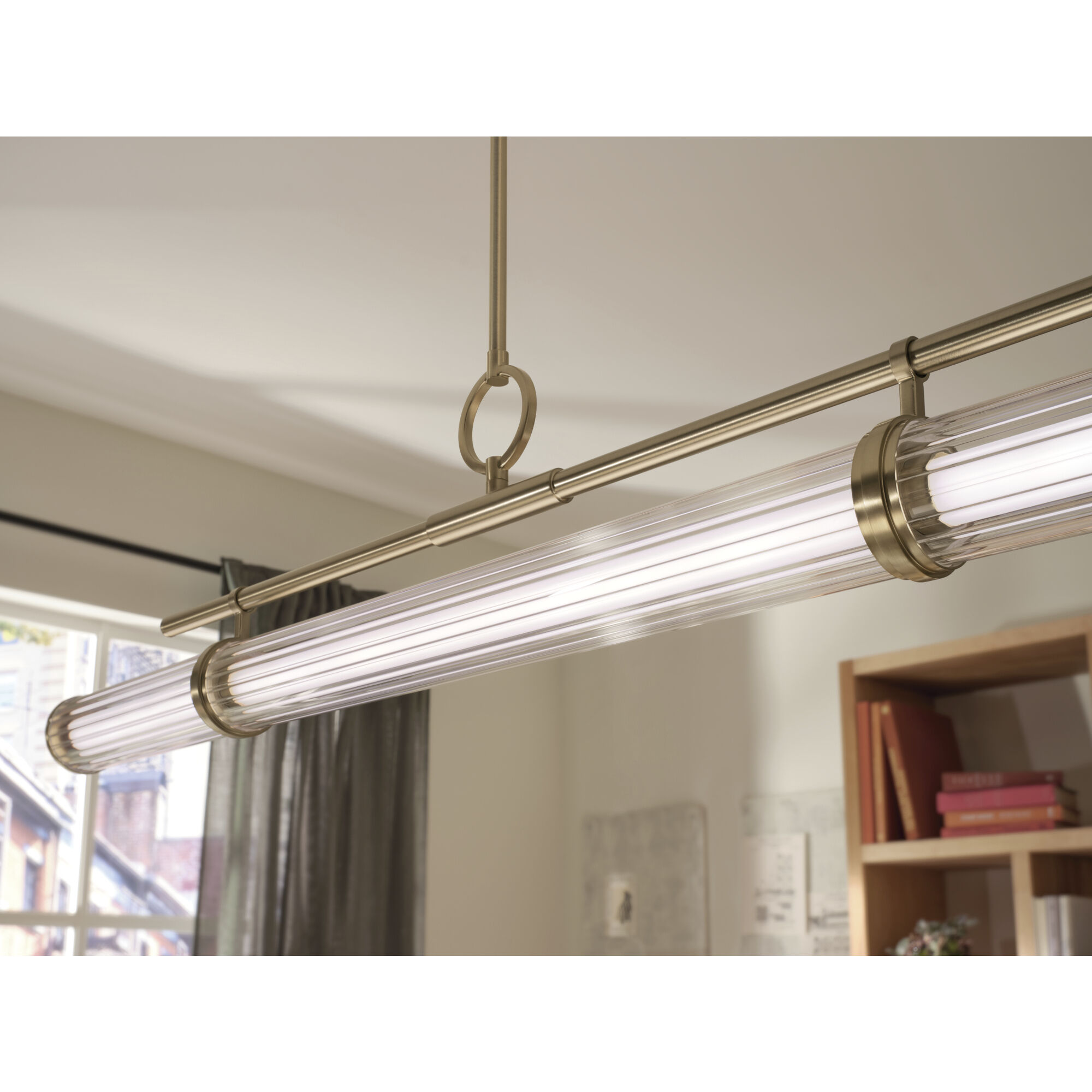 Riven LED 8 inch Champagne Bronze Chandelier Linear Ceiling Light