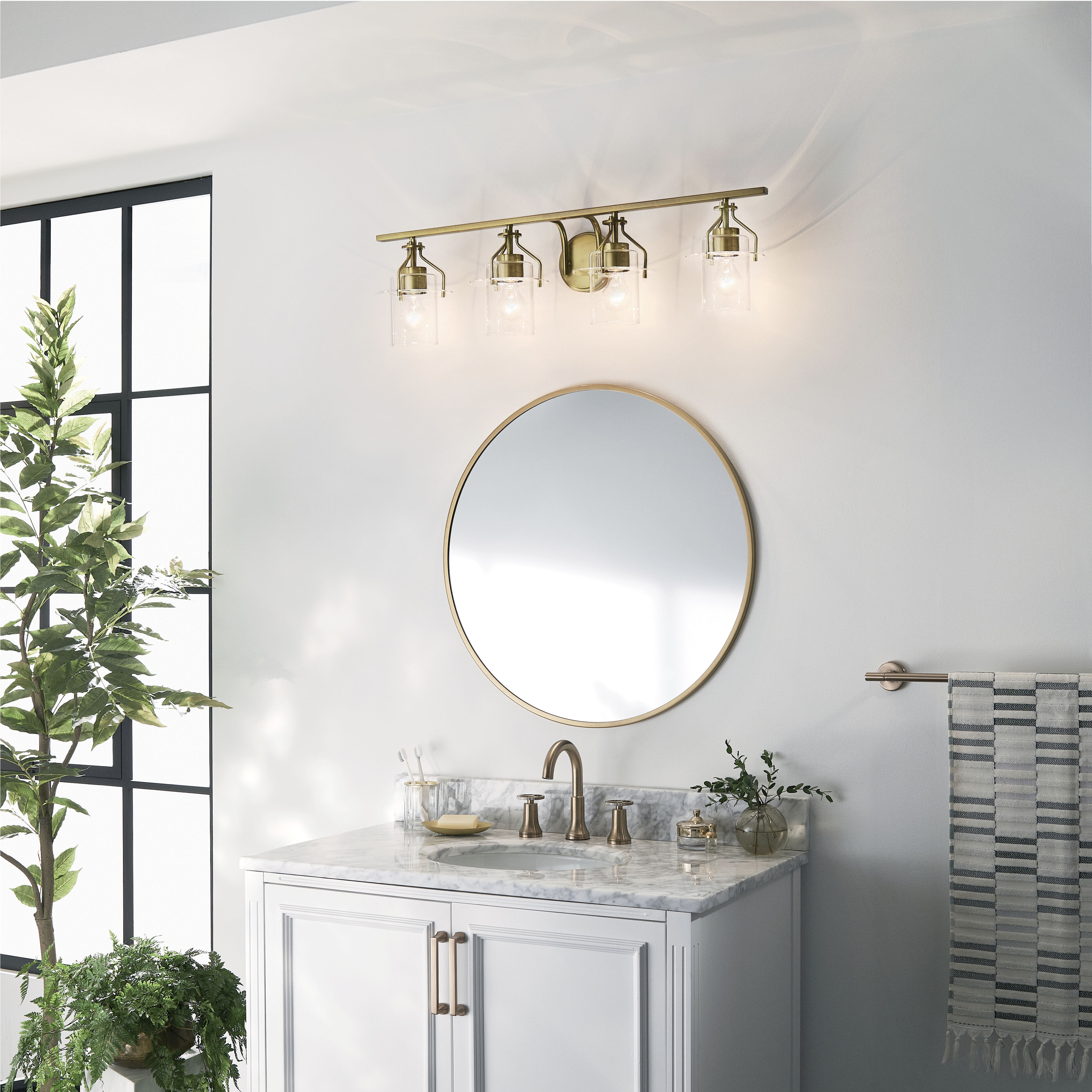 Brushed brass bathroom vanity light outlet