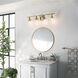Everett 4 Light 34.25 inch Brushed Brass Bath Vanity Light Wall Light