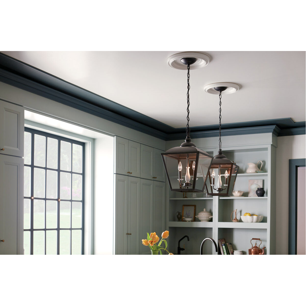 Homestead Dame 3 Light 13 inch Anvil Iron Pendant Ceiling Light, Dame