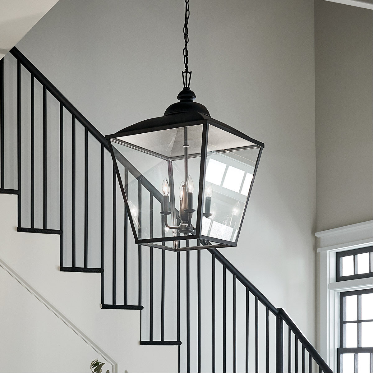 Kichler 52475BKT Homestead Dame 4 Light 19 inch Textured Black Foyer Pendant Ceiling Light Dame