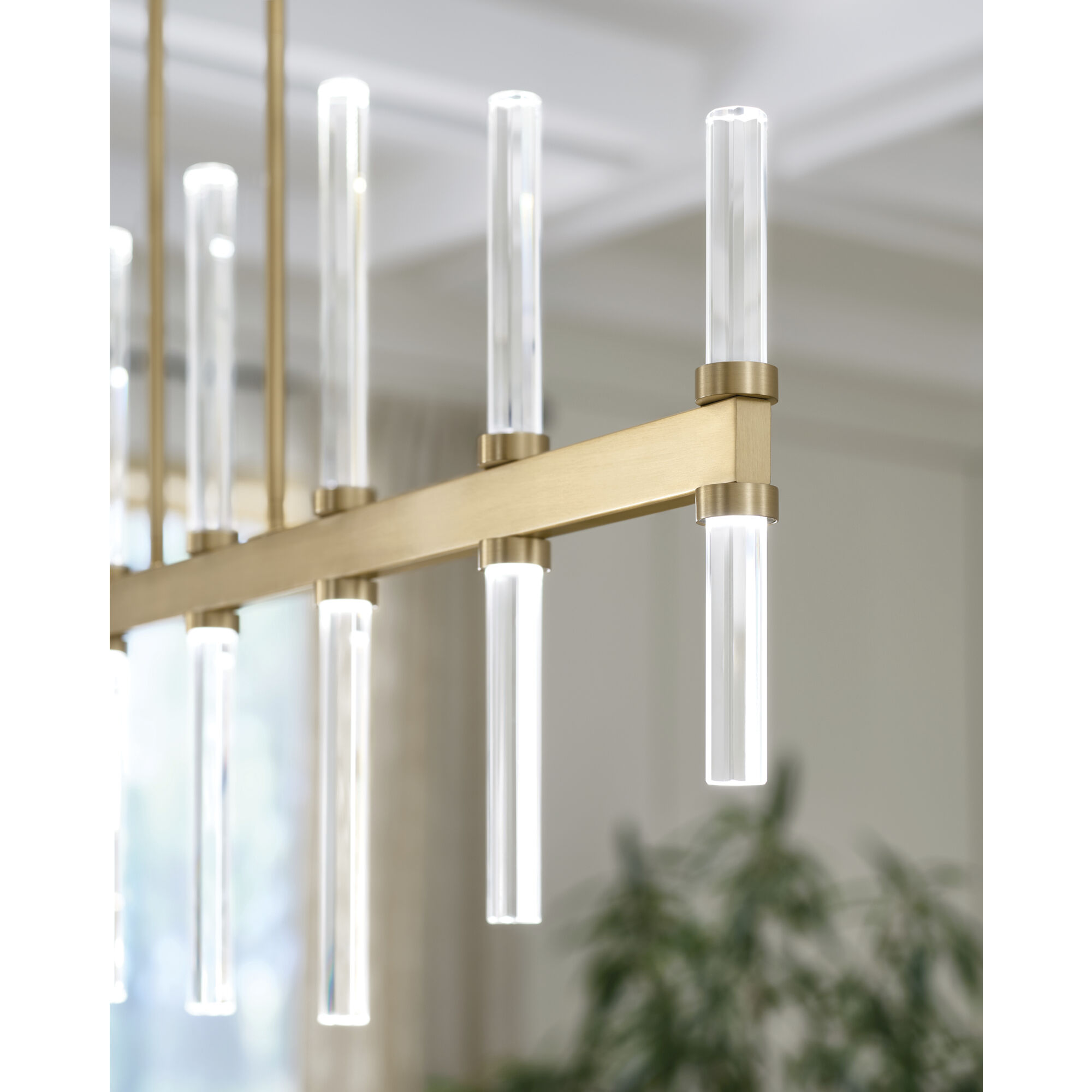 Kichler 52670CPZ Sycara LED 5 inch Champagne Bronze Chandelier Linear  Ceiling Light, Single