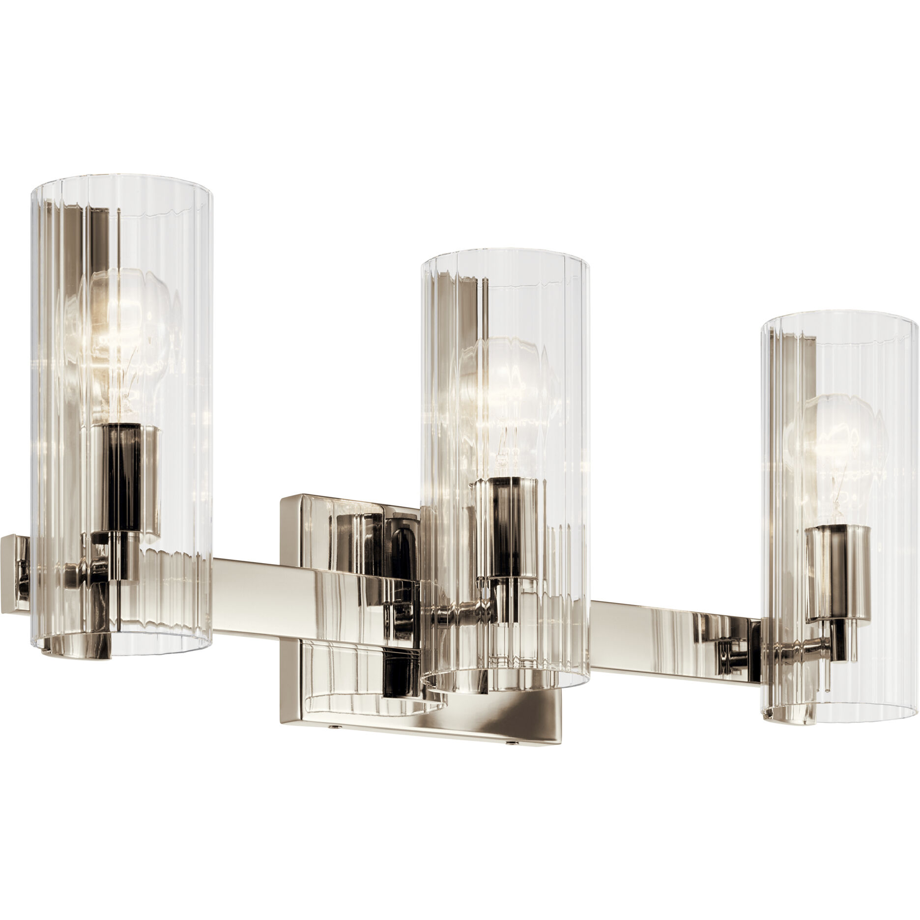 Jemsa 3 Light 22.75 inch Polished Nickel Bath Bracket Wall Light, 3 Arm