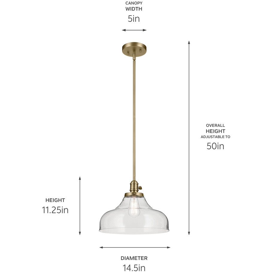 Avery 1 Light Natural Brass Pendant Ceiling Light