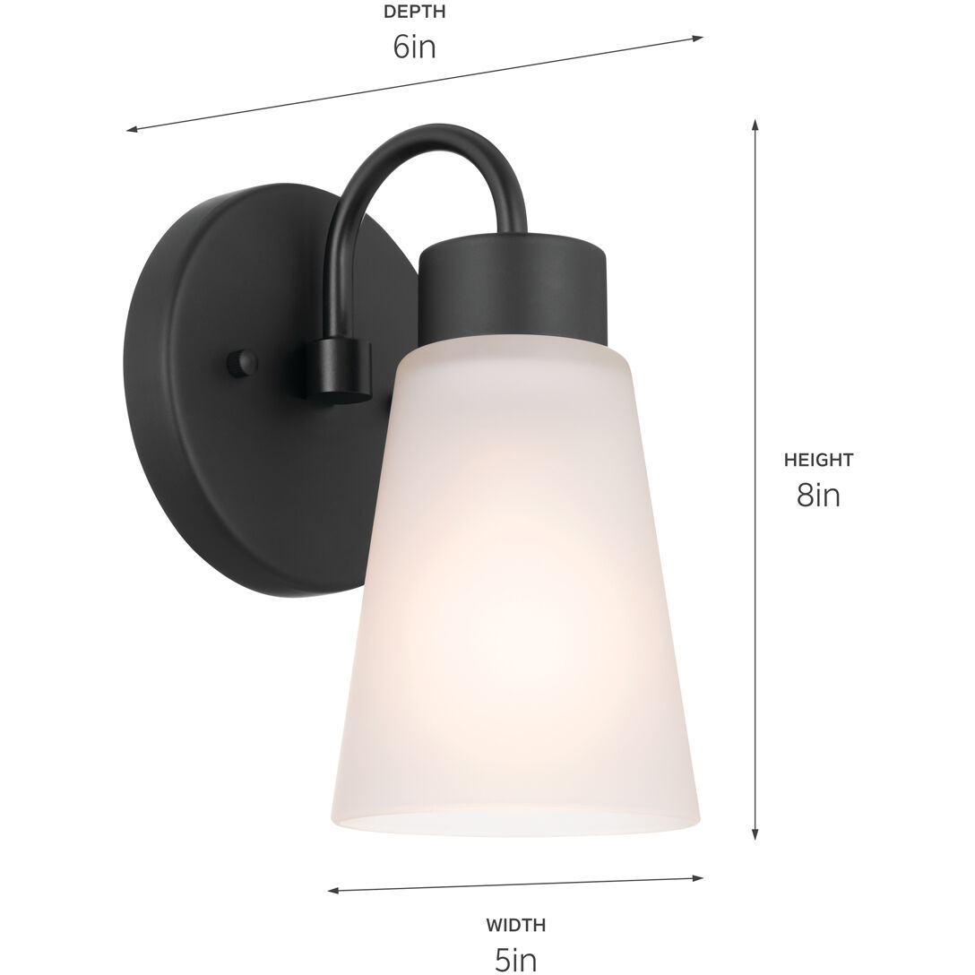 Erma 1 Light 5 inch Black Wall Sconce Wall Light