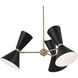 Phix LED 30.75 inch Champagne Bronze with Black Chandelier Ceiling Light in Brushed Gold and Champagne Bronze