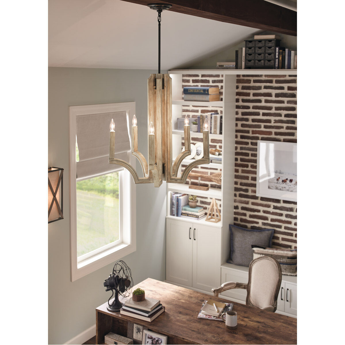 Botanica 5 Light 26 inch Anvil Iron Chandelier 1 Tier Medium Ceiling Light, Medium