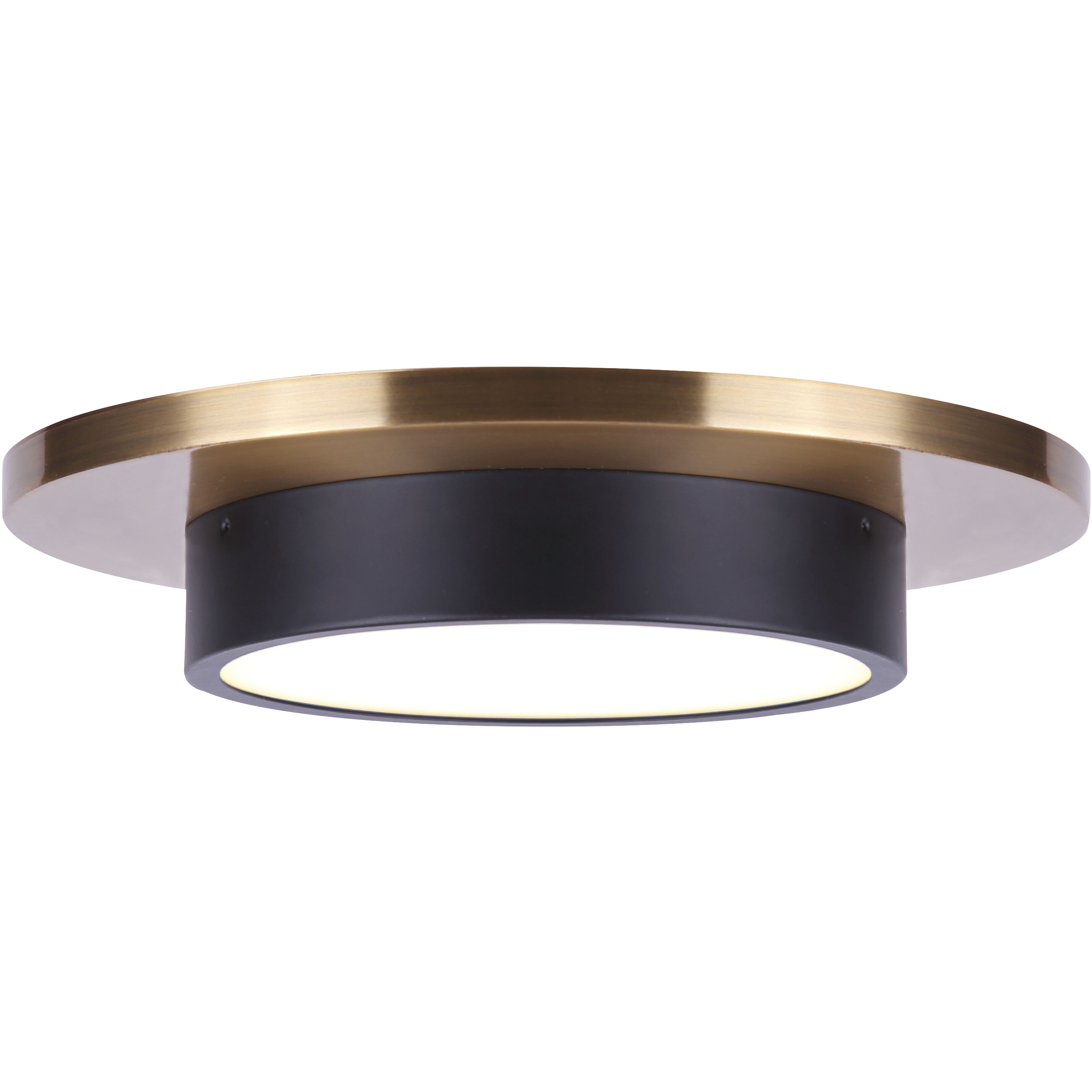 Canarm LED 12 inch Black/Gold Flush Mount Ceiling Light