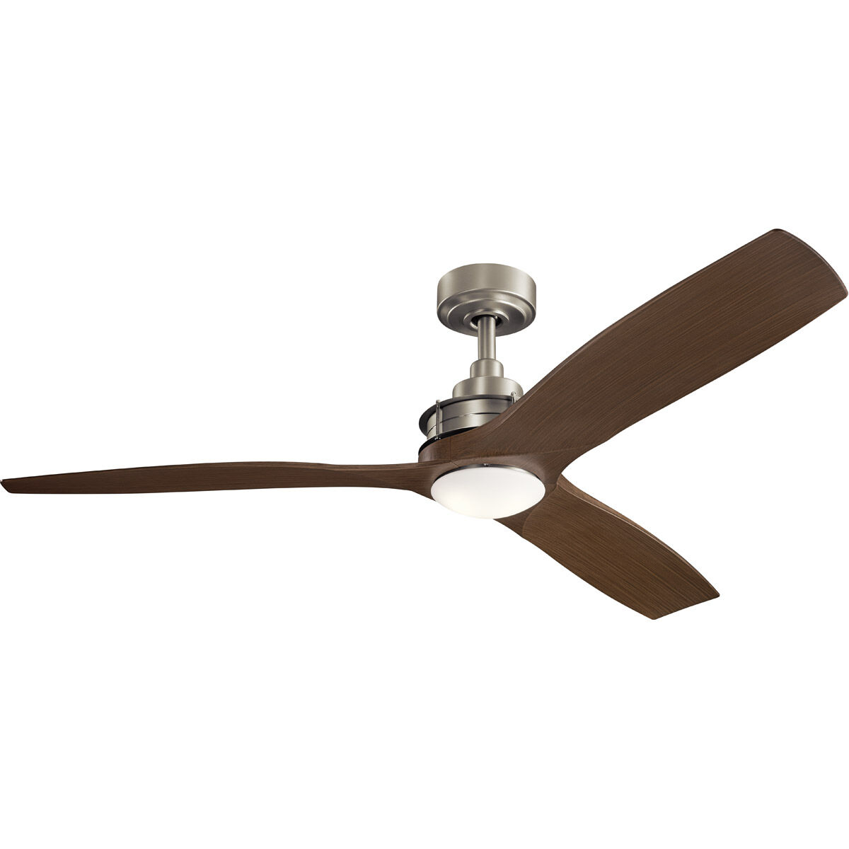 Ried 56 inch Brushed Nickel with Medium Walnut Blades Ceiling Fan