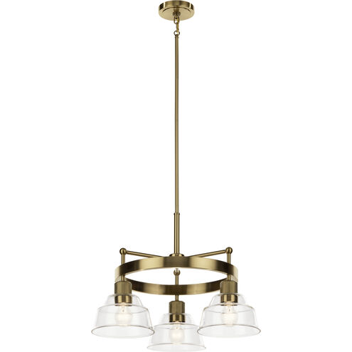 Eastmont 3 Light 23.25 inch Brushed Brass Chandelier Ceiling Light, Small