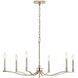 Malene 6 Light Polished Nickel Chandelier Ceiling Light, 1 Tier Small
