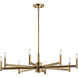 Erzo 8 Light 36 inch Natural Brass Chandelier 1 Tier Large Ceiling Light, 1 Tier Large