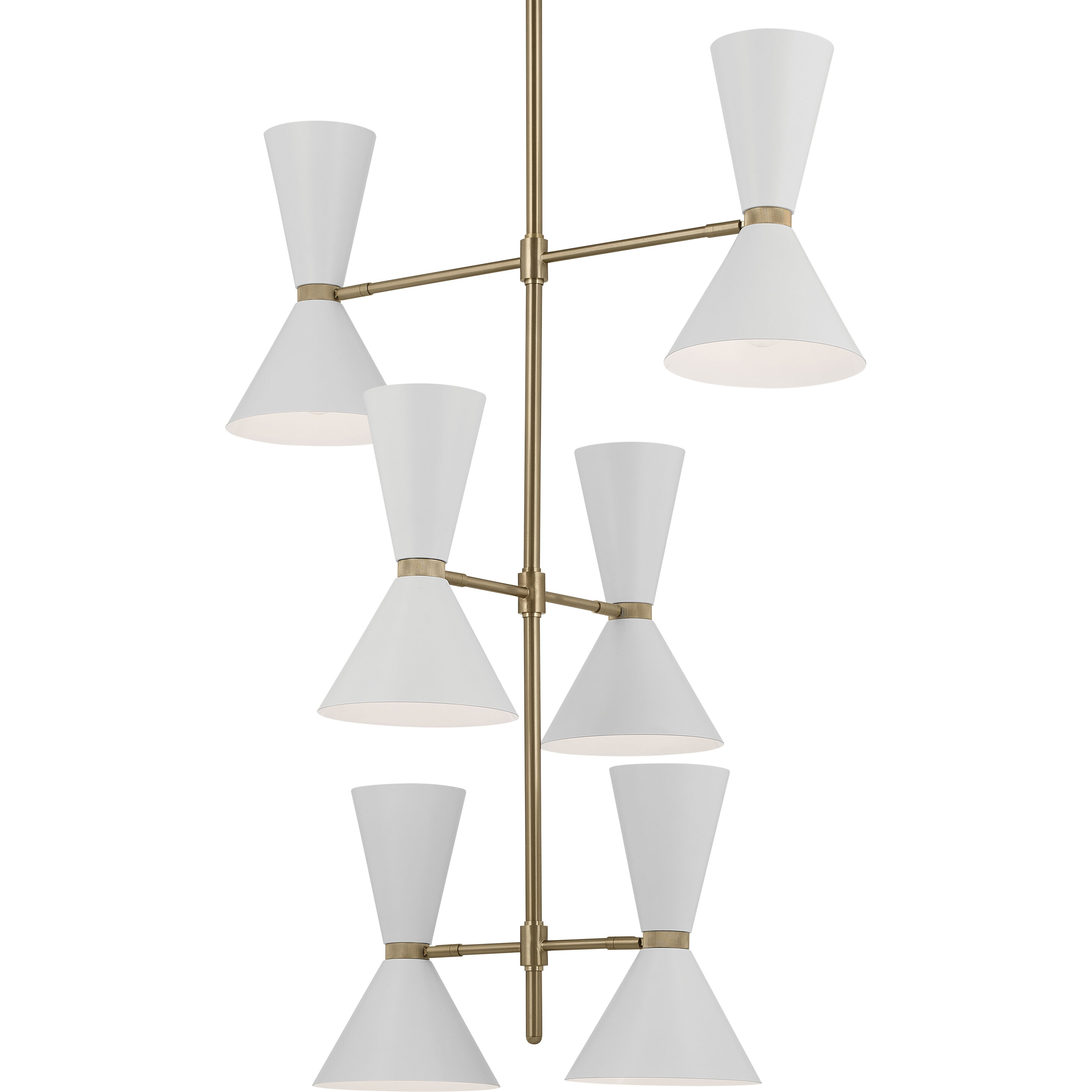 Phix LED 22.5 inch Champagne Bronze with White Foyer Chandelier Ceiling Light