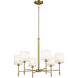 Ali 6 Light 28 inch Brushed Natural Brass Chandelier Ceiling Light
