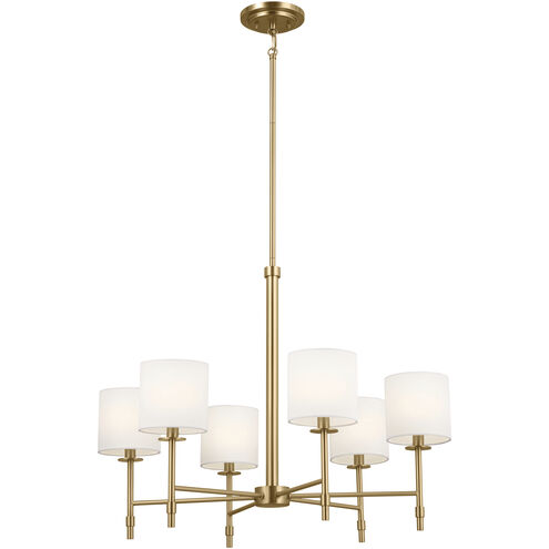 Ali 6 Light 28 inch Brushed Natural Brass Chandelier Ceiling Light