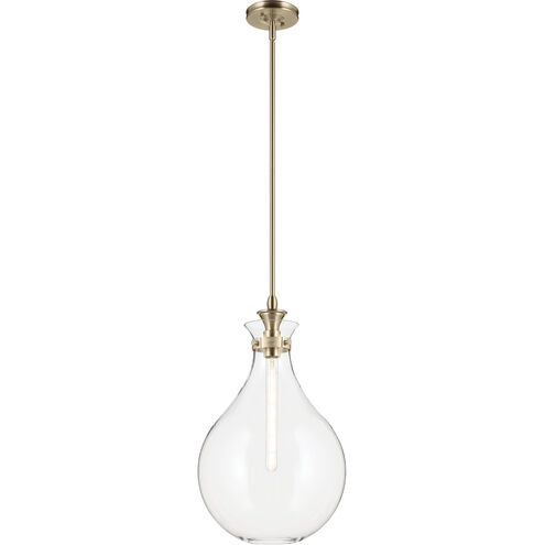 Laria 1 Light Champagne Bronze Pendant Ceiling Light in Clear