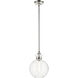 Laria 1 Light Polished Nickel Pendant Ceiling Light in Clear