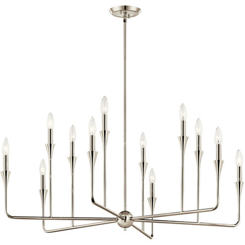 Alvaro 12 Light Polished Nickel Chandelier Multi Tier Ceiling Light, Multi Tier