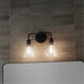 Meller 2 Light 15 inch Black Wall Mount Bath Light Wall Light, 2 Arm