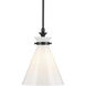 Laria 1 Light Black Pendant Ceiling Light in Opal
