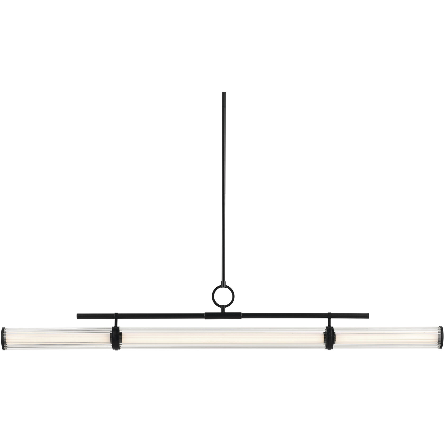 Riven LED 8 inch Black Chandelier Linear Ceiling Light