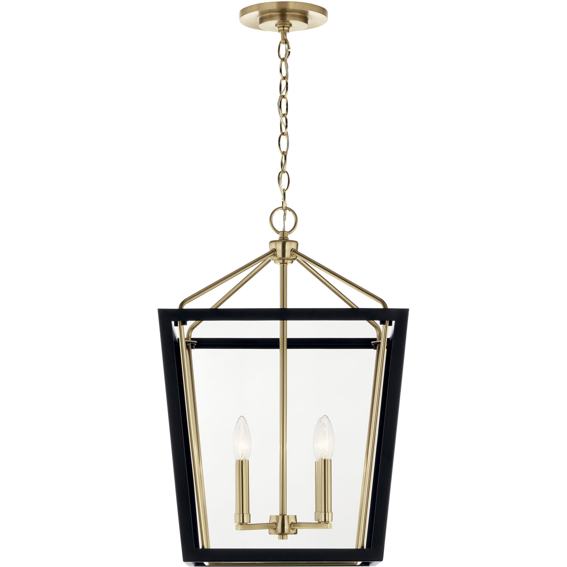 Delvin 4 Light 16 inch Champagne Bronze with Black Foyer Pendant Ceiling Light