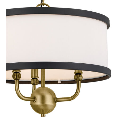 Homestead Heddle 3 Light 16 inch Natural Brass Chandelier Ceiling Light, Heddle