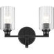 Gioe 2 Light 14.25 inch Black Vanity Light Wall Light