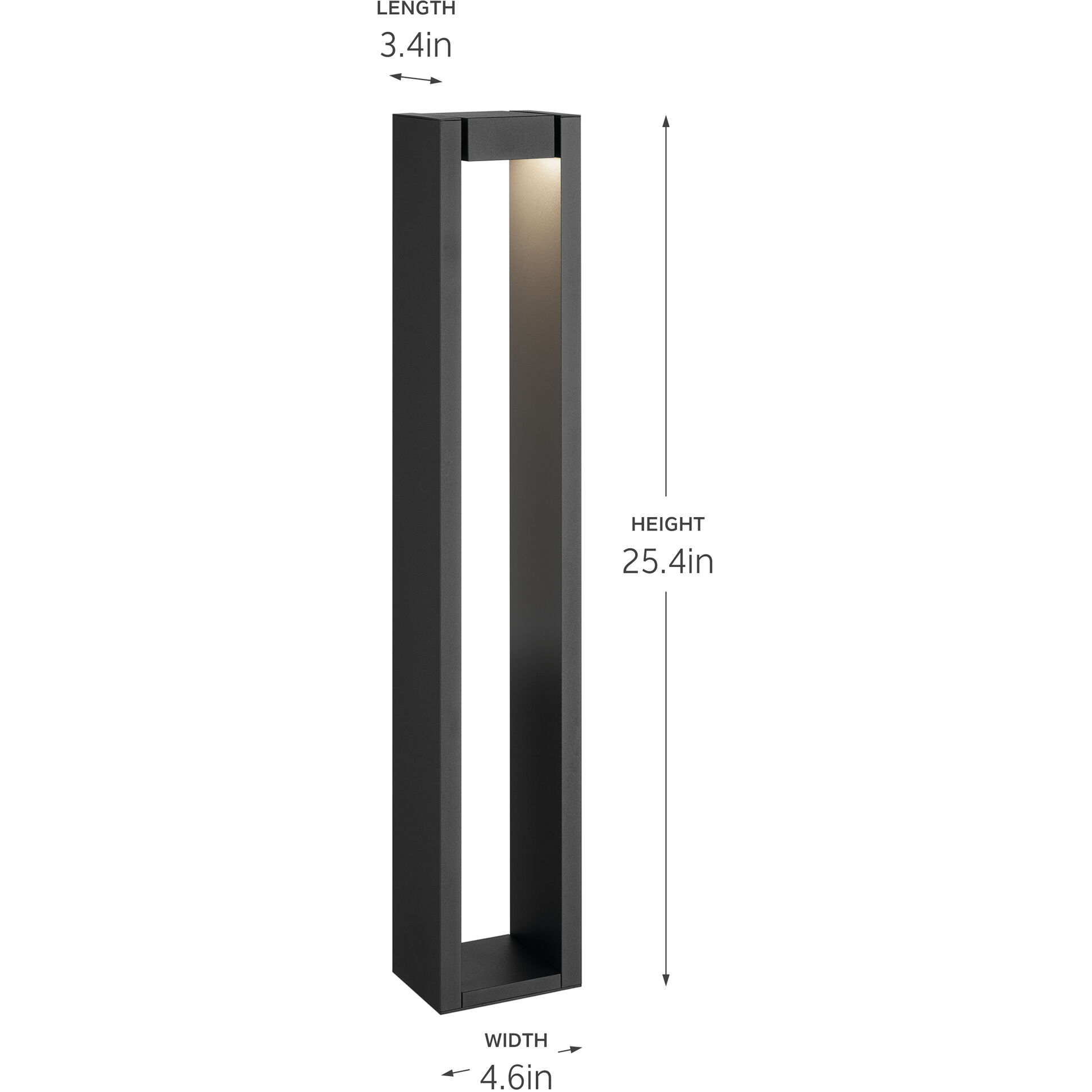 Independence 12 AC/DC 5 watt Textured Black Aimed Bollard in 2700K