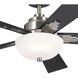 Vinea 52 inch Brushed Stainless Steel with Black Blades Ceiling Fan