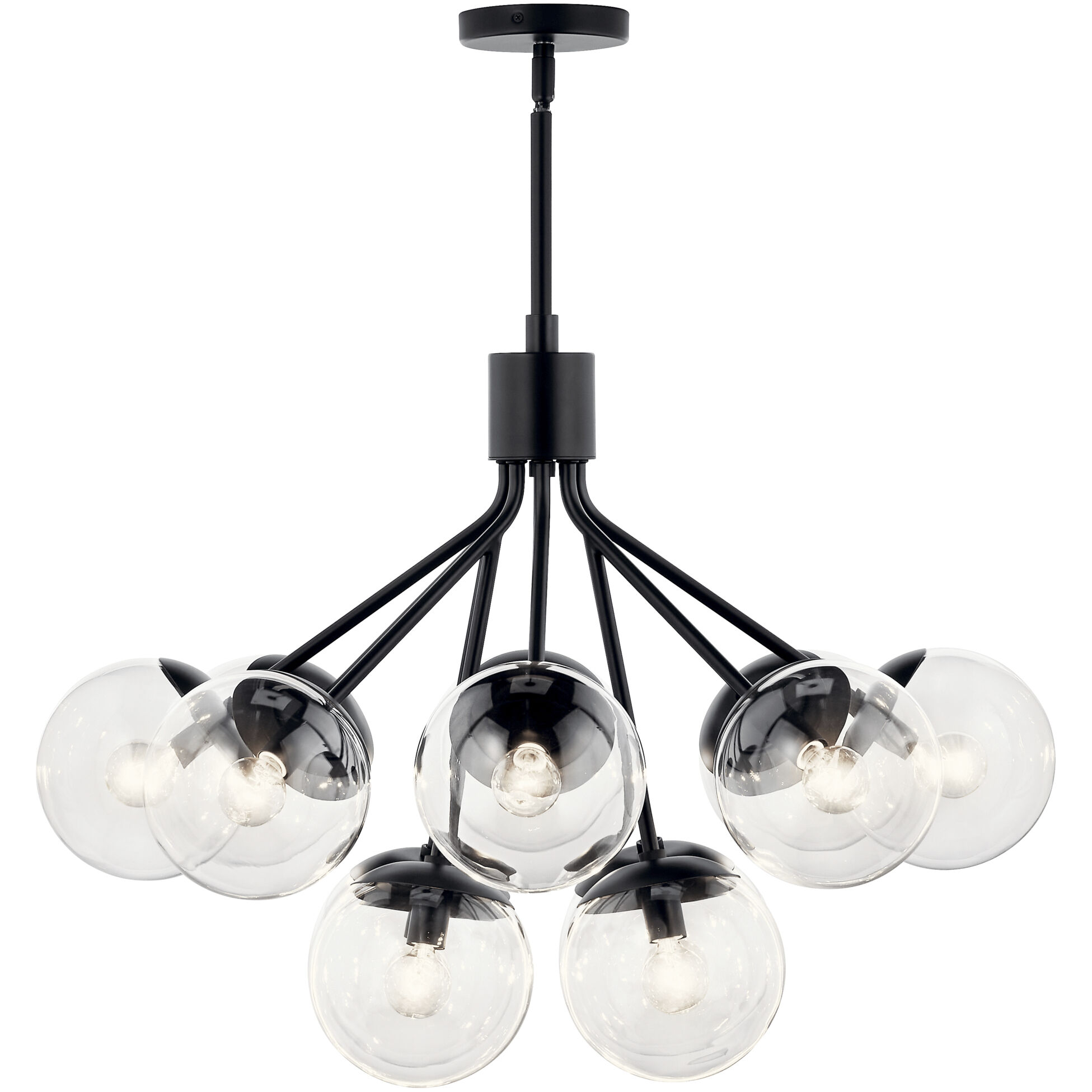 Silvarious 12 Light Black Chandelier/Semi Flush Ceiling Light